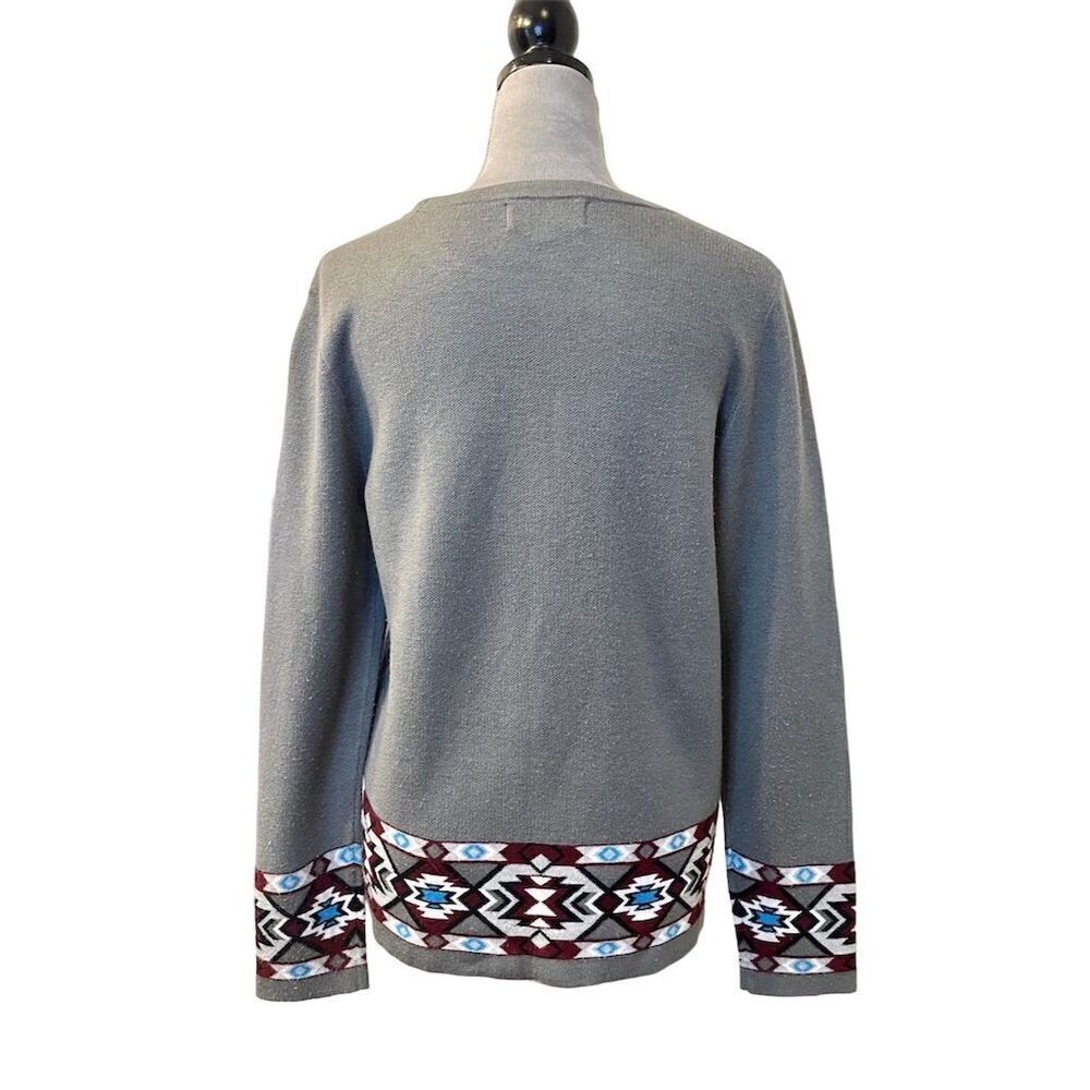 Red River Outfitters Women's Aztec Print Wool Pullover Knit Sweatshirt S Warm - Picture 3 of 9